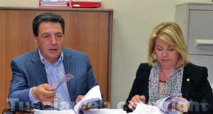 Il sindaco Giulio Marini e l'assessore Maria Antonietta Russo
