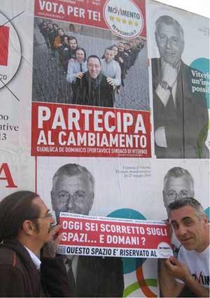 Il Movimento 5 stelle fa notare il manifesto abusivo