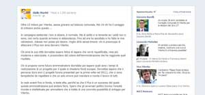 Il botta e risposta su Facebook tra Rossi e Marini