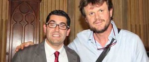 Giacomo Barelli con Filippo Rossi alla presentazione della giunta Michelini