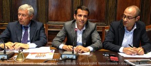 Leonardo Michelini, Michele Pepponi e Andrea Baffo alla presentazione di Caffeina
