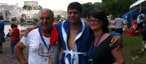 Alessio Carpenedo e i genitori