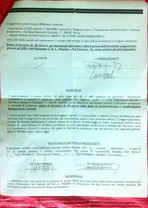 La sanzione arrivata al sindaco di Corchiano