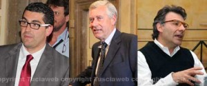Giacomo Barelli, il sindaco Leonardo Michelini e Francesco Serra