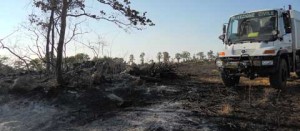 La zona a fuoco a Celleno