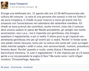 Il post di Irene Temperini
