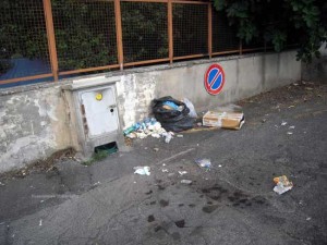 L'impianto di scolo per i camper nel parcheggio di piazzale Romiti