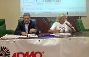 Il presidente della provincia Marcello Meroi e la presidente provinciale dell'Admo Paola Massarelli