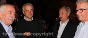 Il ministro Gaetano Quagliariello con Sposetti, Zanda e Sardo
