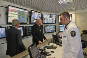 La visita del vescovo Fumagalli all'istituto di vigilanza della Provincia di Viterbo