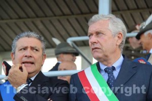 Il presidente della Provincia Marcello Meroi e il sindaco Leonardo Michelini