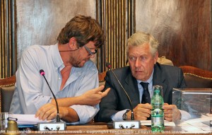 Il sindaco Michelini con il presidente del consiglio Rossi