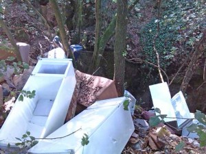 La via Francigena - Una discarica