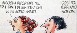 Le angoscianti problematiche del Pd Vignetta dal Venerdì di Repubblica