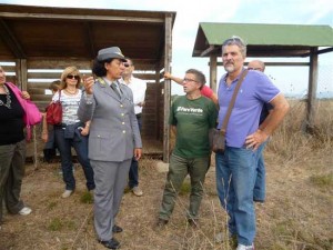 Da sinistra Colletti, De Maio e Olmi in vista alla riserva delle Saline 