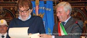 Gigi Proietti e il sindaco Leonardo Michelini