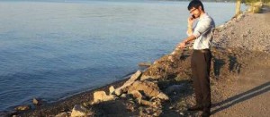 Il consigliere regionale Daniele Sabatini al lago di Bolsena