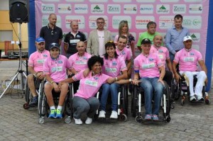 Un momento della penultima tappa del Giro d'Italia handbike