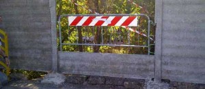 L'apertura nel muro dello stadio Rocchi