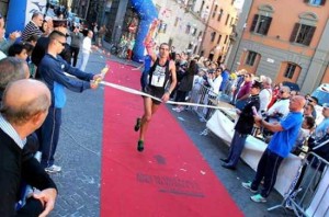Di Priamo all'arrivo della StraViterbo 