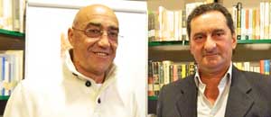 Il sindaco Porri e il vincitore del premio Amerino