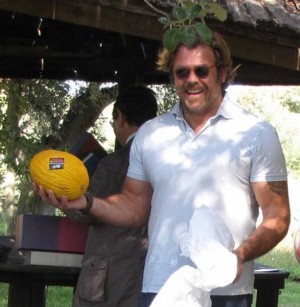 Andrea Lo Cicero con il melone ovale