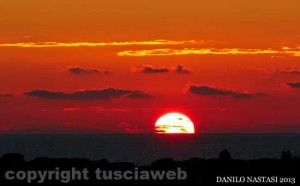 Il tramonto vicino Cerveteri