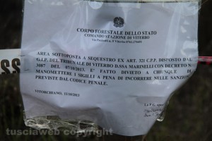 L'area sequestrata a Vitorchiano