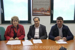 Perinelli (Cgil), Mannino (Cisl) e Turchetti (Uil)