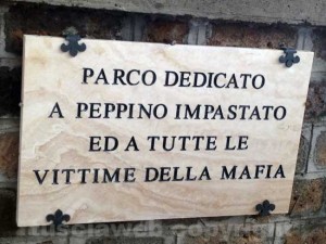 La targa a Peppino Impastato