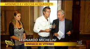 Jimmy Ghione col sindaco Leonardo Michelini