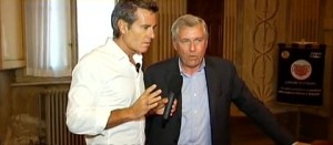 Jimmy Ghione col sindaco Leonardo Michelini