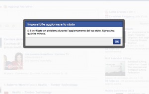 Il messaggio d'errore Facebook