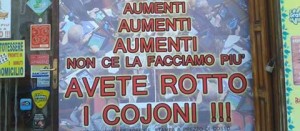 Il cartello esposto nella cartolibreria di Corchiano