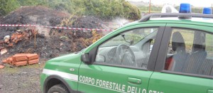 Il cumulo di rifiuti sequestrato dalla forestale
