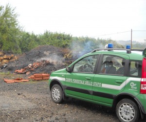Il cumulo di rifiuti sequestrato dalla forestale