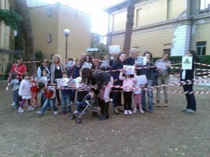Il flash mob al giardino della Verità
