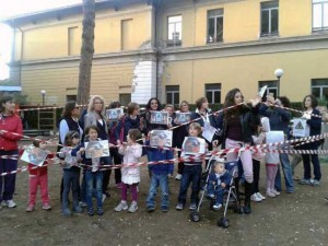 Il flash mob al giardino della Verità