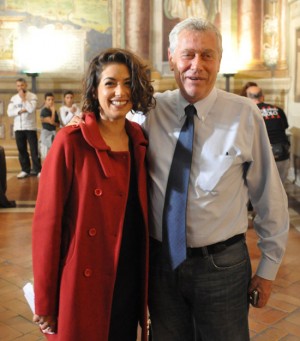 Giulia Michelini e il sindaco Leonardo Michelini