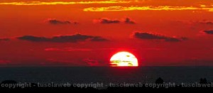 Il tramonto vicino Cerveteri