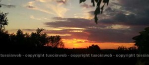 Il tramonto in località Casone, a Blera