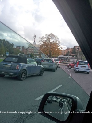 Il traffico di ieri mattina a Viterbo