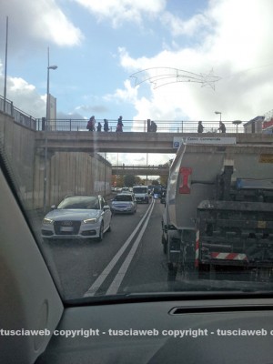 Il traffico di ieri mattina a Viterbo