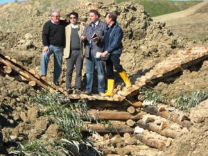 Il presidente Antonelli, il vicepresidente Leoncelli, gli ingegneri Pizzarri e Gubernale