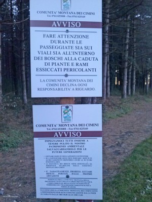 L'immondizia al Parco dei Cimini