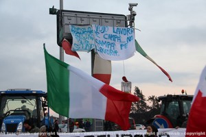 Gli agricoltori protestano a Orte