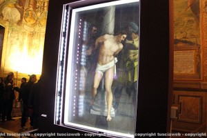 La Flagellazione con i riflessi delle luci