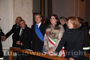 Il questore Gianfranco Urti, l'assessore provinciale Fracassini, il vice sindaco Ciambella, il prefetto Scolamiero