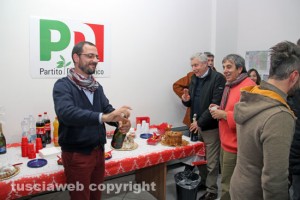Andrea Egidi al brindisi Pd con Michelini e Delli Iaconi