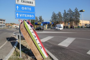 Il blocco al casello di Orte